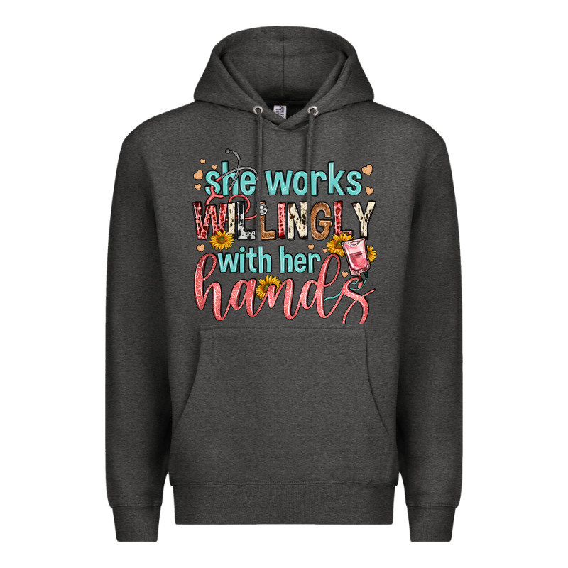 She Works Willingly With Her Hands Premium Hoodie by FaDigitalArtStudio | Teevron