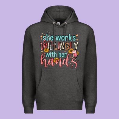 She Works Willingly With Her Hands Premium Hoodie Designed By Fadigitalartstudio