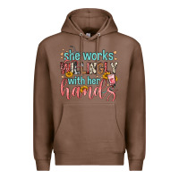 Chestnut she works willingly with her hands Premium Hoodie - FaDigitalArtStudio