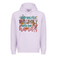 Lilac she works willingly with her hands Premium Hoodie - FaDigitalArtStudio