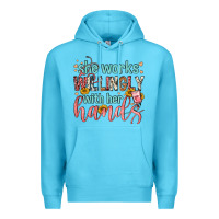 Ocean Blue she works willingly with her hands Premium Hoodie - FaDigitalArtStudio