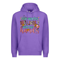 Purple she works willingly with her hands Premium Hoodie - FaDigitalArtStudio