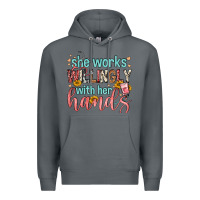 Rock she works willingly with her hands Premium Hoodie - FaDigitalArtStudio