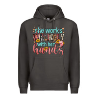 Smoke she works willingly with her hands Premium Hoodie - FaDigitalArtStudio