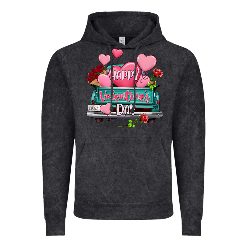 Happy Valentine's Day Turquoise Truck Vintage Hoodie by HowdyJamesFarm | Teevron