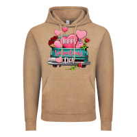 Vintage Coffee Happy Valentine's day turquoise truck Vintage Hoodie - HowdyJamesFarm