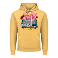 Vintage Mustard Happy Valentine's day turquoise truck Vintage Hoodie - HowdyJamesFarm