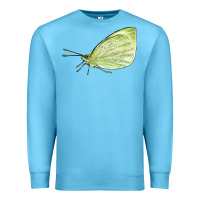 Ocean Blue Cabbage White Butterfly Premium Sweatshirt - LillyAllenDesigns