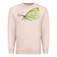 Pale Pink Cabbage White Butterfly Premium Sweatshirt - LillyAllenDesigns