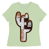 Matcha Leather Cowhide Cactus Ladies Tee - RanaPortraitStore