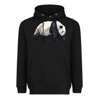 Black walking panda Heavyweight Hoodie - LillyAllenDesigns