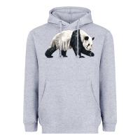 Heather Grey walking panda Heavyweight Hoodie - LillyAllenDesigns