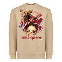 Mushroom nail queen messy bun with crown bbs Heavyweight Sweatshirt - BundleAndBundleShop