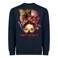 Nail Queen Messy Bun With Crown Bbs Heavyweight Sweatshirt | Teevron