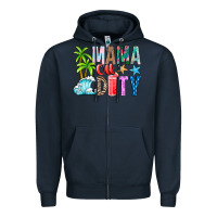 Navy Mama Of Duty Zipper Hoodie - CowhideDigitalArt
