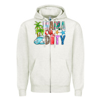 Oatmeal Heather Mama Of Duty Zipper Hoodie - CowhideDigitalArt