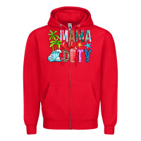 Red Mama Of Duty Zipper Hoodie - CowhideDigitalArt