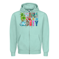 Seafoam Mama Of Duty Zipper Hoodie - CowhideDigitalArt