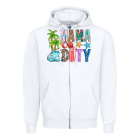 White Mama Of Duty Zipper Hoodie - CowhideDigitalArt