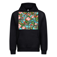 Black flamingos with leaves Urban Hoodie - BarkalooDesign