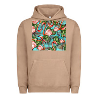 Pigment Burro flamingos with leaves Urban Hoodie - BarkalooDesign