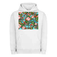 Pigment Lunar Rock flamingos with leaves Urban Hoodie - BarkalooDesign