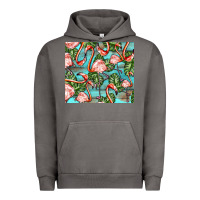 Pigment Tornado flamingos with leaves Urban Hoodie - BarkalooDesign
