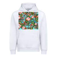White flamingos with leaves Urban Hoodie - BarkalooDesign