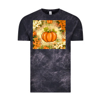 Cloud Black Fall Pumpkins with Flowers Vintage Tee - texasbilliewilder