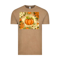 Vintage Coffee Fall Pumpkins with Flowers Vintage Tee - texasbilliewilder