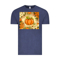 Vintage Denim Fall Pumpkins with Flowers Vintage Tee - texasbilliewilder