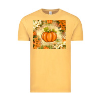 Vintage Mustard Fall Pumpkins with Flowers Vintage Tee - texasbilliewilder