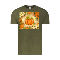 Vintage Olive Fall Pumpkins with Flowers Vintage Tee - texasbilliewilder