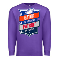 Purple retro gator on saturday patriot on sunday gainesville gift Premium Sweatshirt - lanVoArt