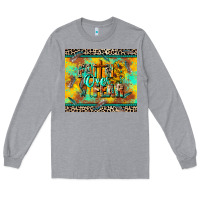 Heather Grey faith over fear Long Sleeve Tee - CowGirlArtShop