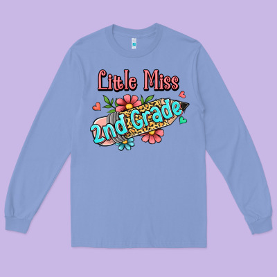 Little Miss Second Grade Long Sleeve Tee Designed By Jasminsmagicworld
