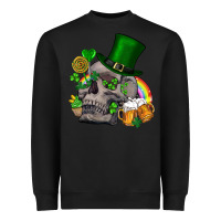 Black St Patrick's Day boho skull Heavyweight Sweatshirt - FaDigitalArtStudio