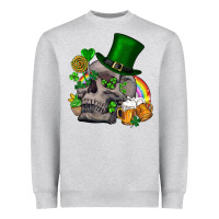 Heather Grey St Patrick's Day boho skull Heavyweight Sweatshirt - FaDigitalArtStudio