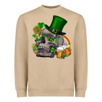 Mushroom St Patrick's Day boho skull Heavyweight Sweatshirt - FaDigitalArtStudio