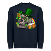 Navy St Patrick's Day boho skull Heavyweight Sweatshirt - FaDigitalArtStudio