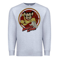 Heather Grey distressed mighty Premium Sweatshirt - lanVoArt