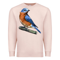 Pale Pink Eastern Bluebird Premium Sweatshirt - LillyAllenDesigns