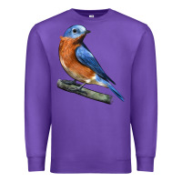 Purple Eastern Bluebird Premium Sweatshirt - LillyAllenDesigns