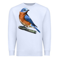 White Eastern Bluebird Premium Sweatshirt - LillyAllenDesigns