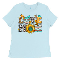 Baby Blue love mom Ladies Tee - LillyAllenDesigns