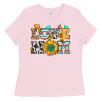 Bubblegum Pink love mom Ladies Tee - LillyAllenDesigns