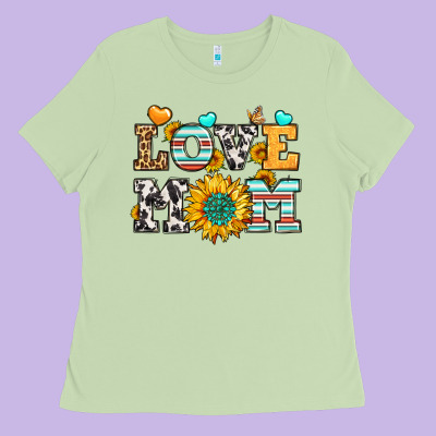 Love Mom Ladies Tee Designed By Lillyallendesigns