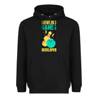Black Bowling Games Developer Heavyweight Hoodie - lanVoArt