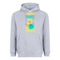 Heather Grey Bowling Games Developer Heavyweight Hoodie - lanVoArt