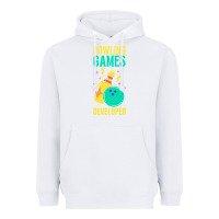 White Bowling Games Developer Heavyweight Hoodie - lanVoArt